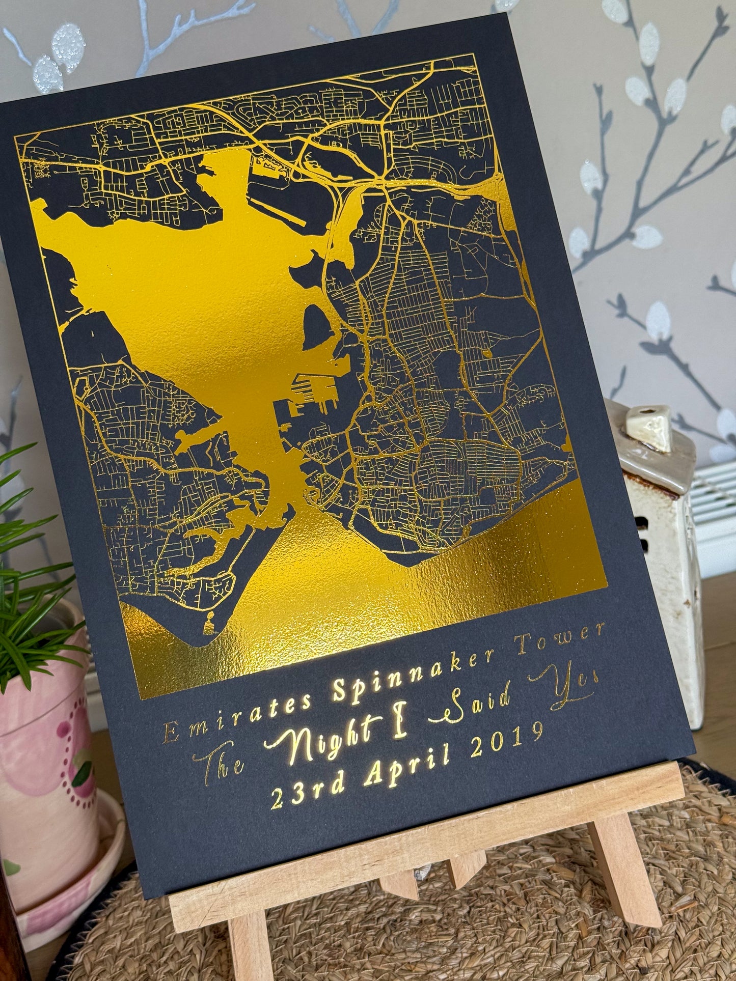 Foiled Personalised Map