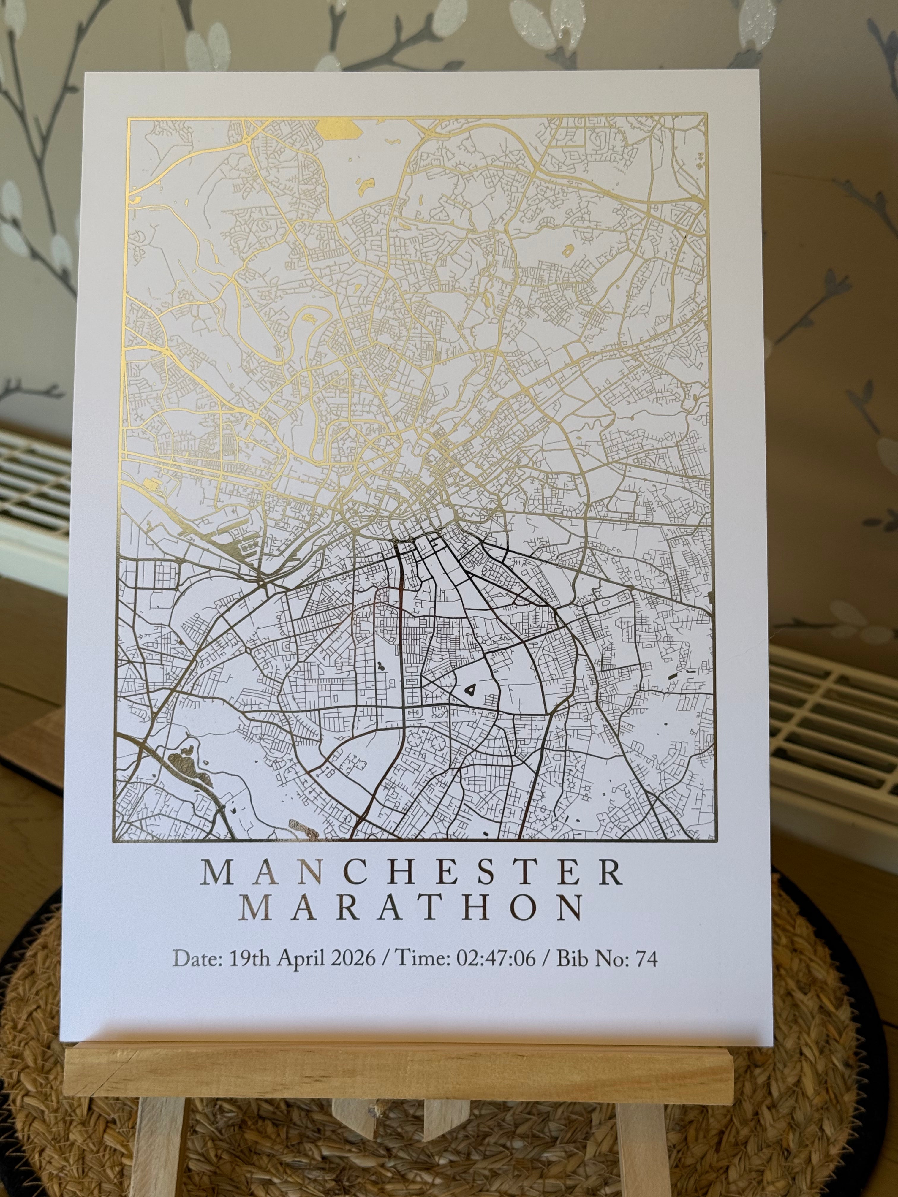 Marathon Foiled Map Print