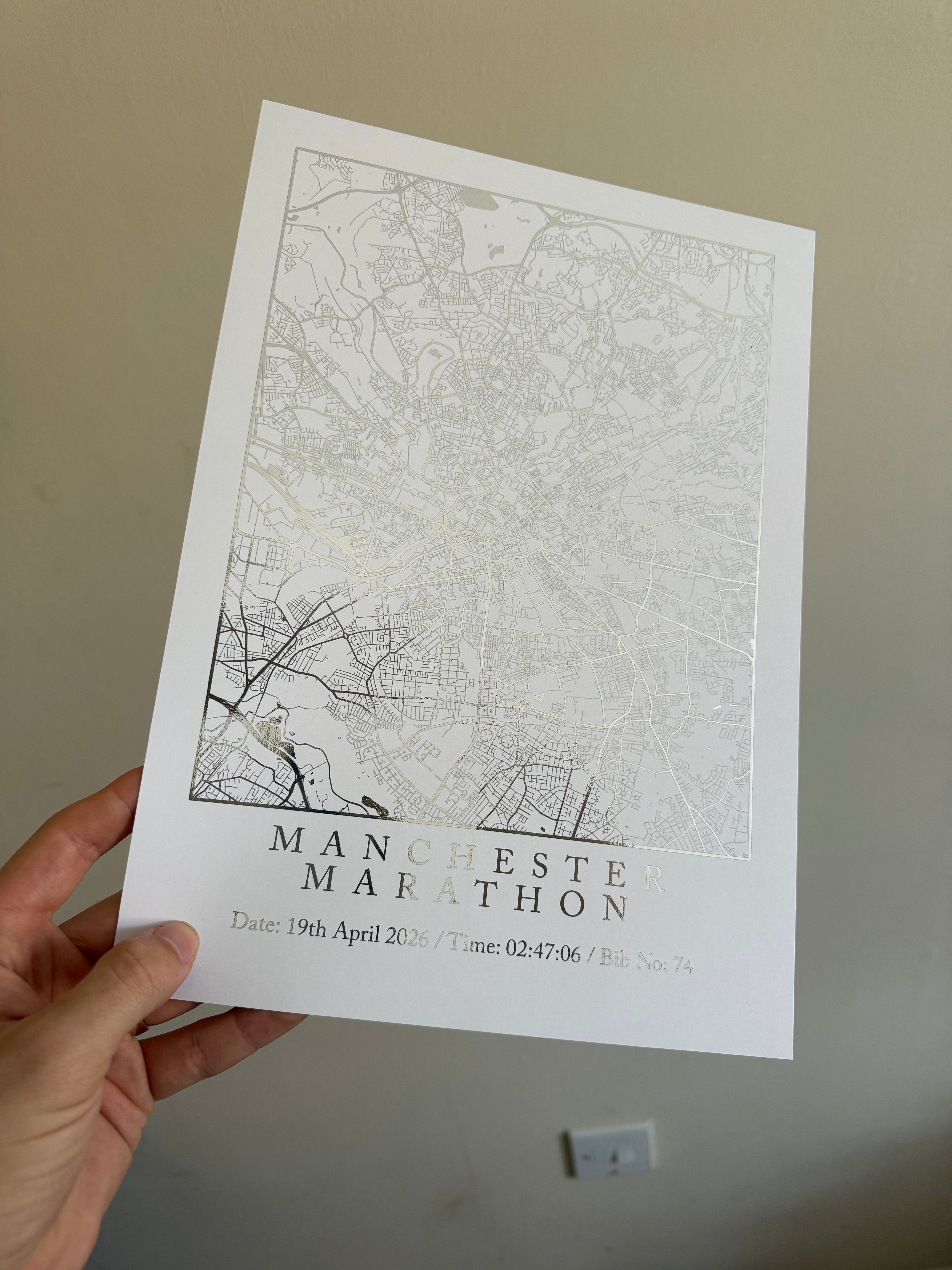 Marathon Foiled Map Print