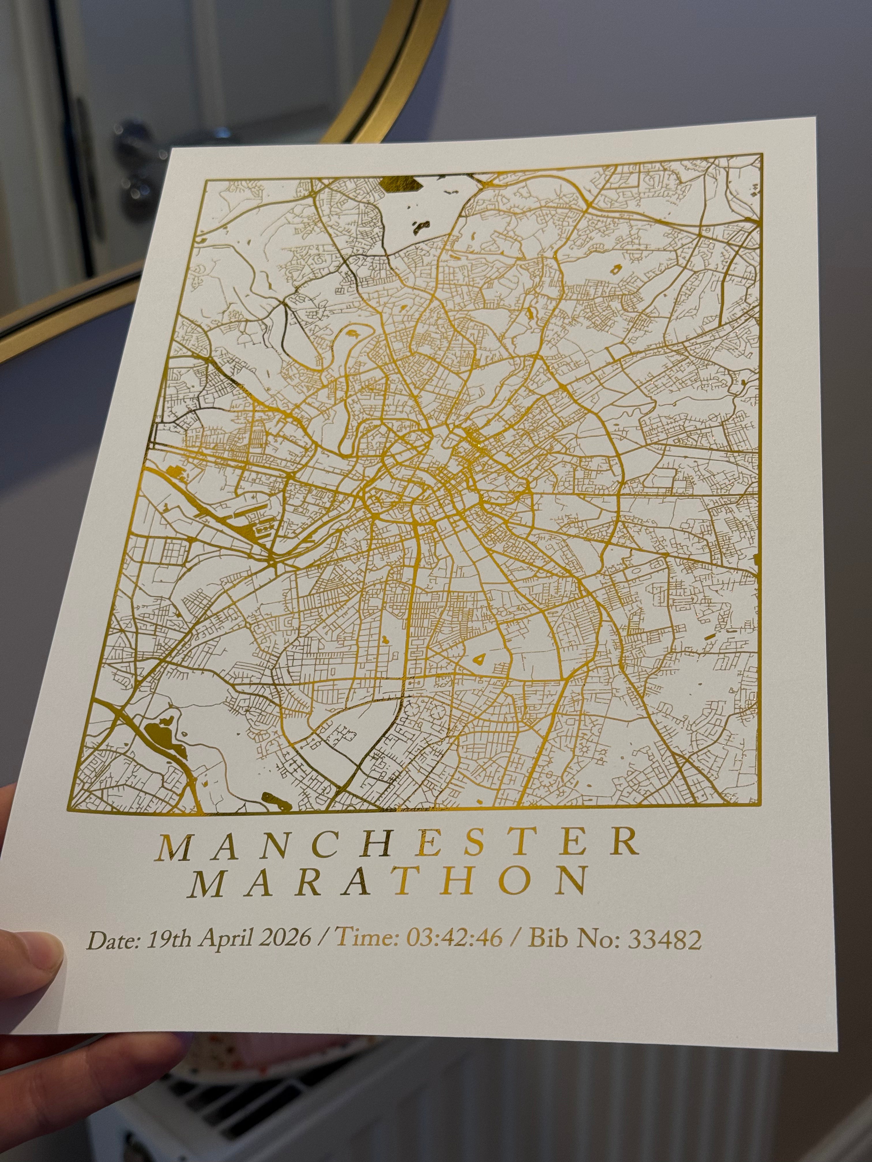 Marathon Foiled Map Print