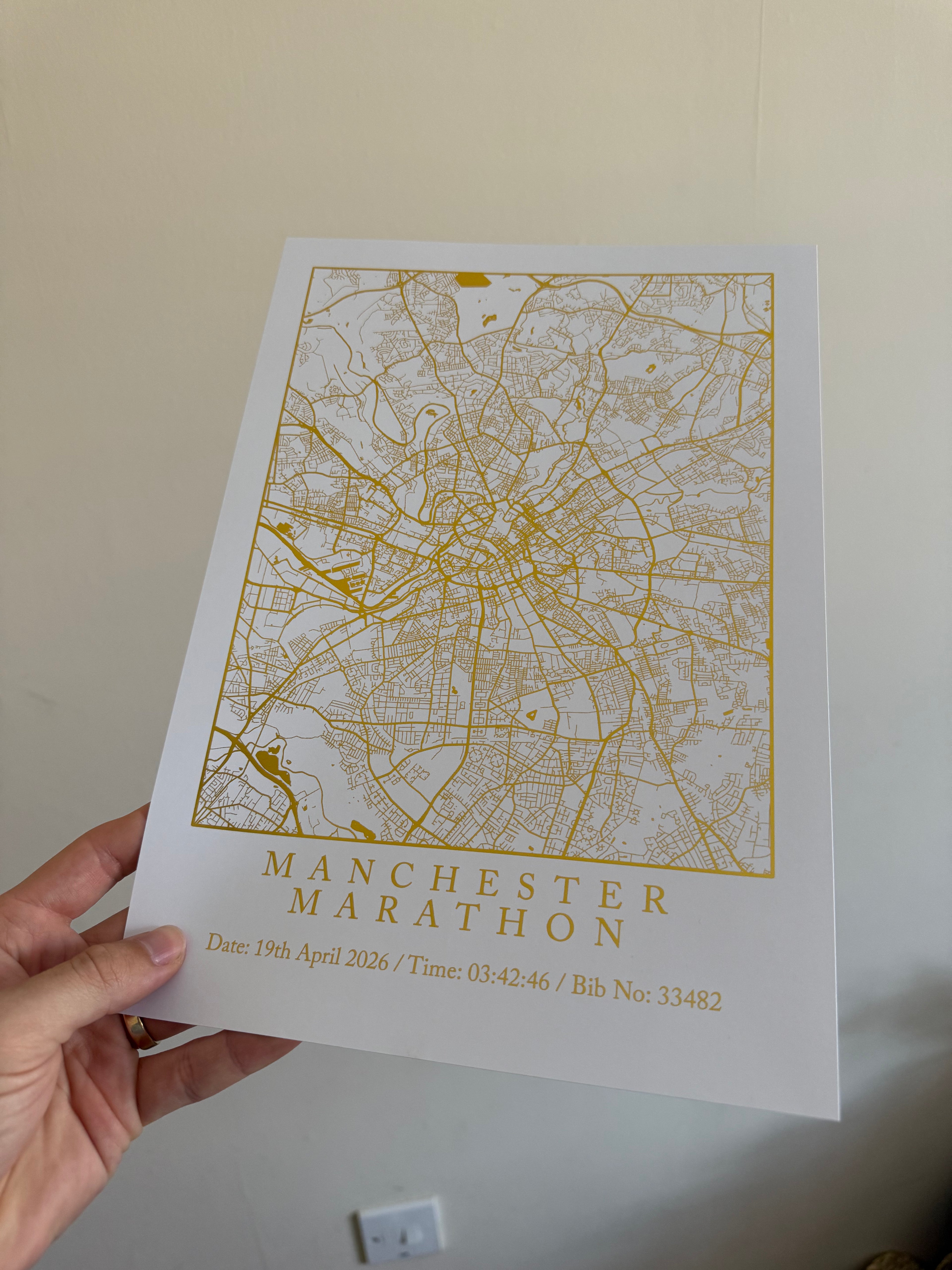 Marathon Foiled Map Print